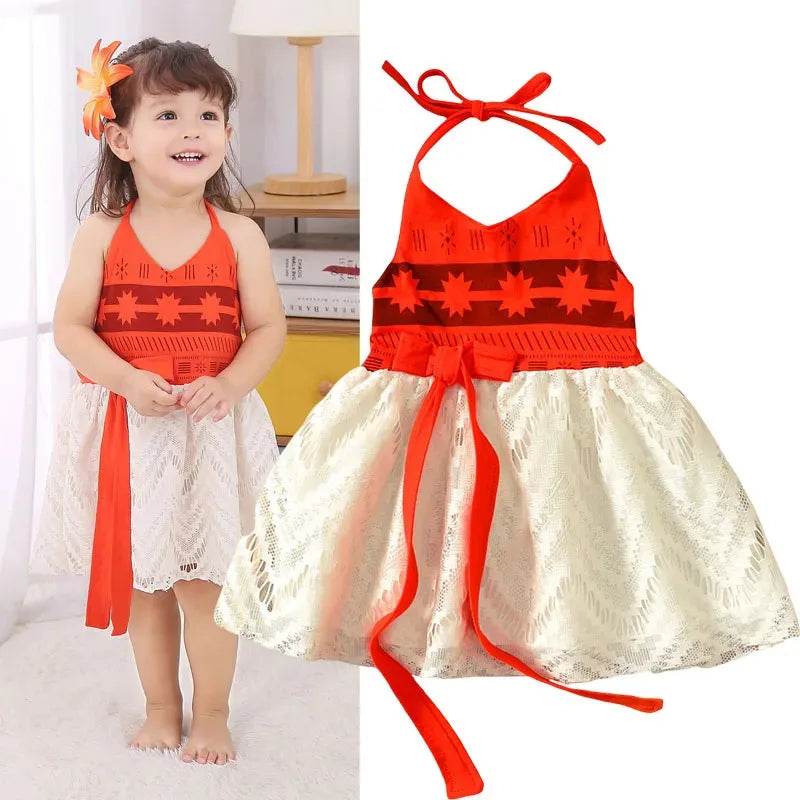 Deluxe Dress Two Piece Moana Costume For Girls 4 To 6 Party - ToylandEU