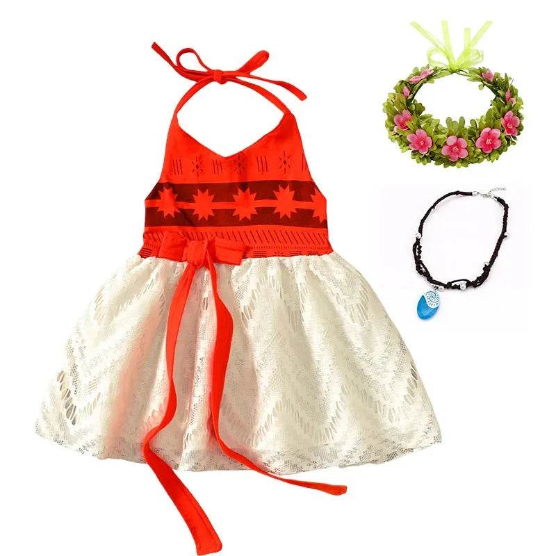 Deluxe Dress Two Piece Moana Costume For Girls 4 To 6 Party - ToylandEU