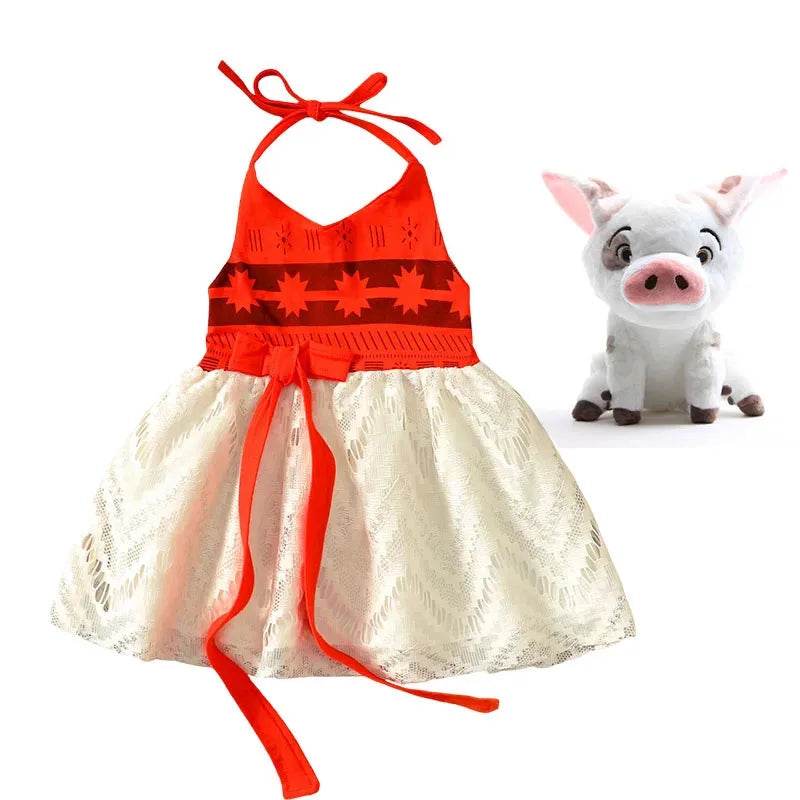 Deluxe Dress Two Piece Moana Costume For Girls 4 To 6 Party - ToylandEU