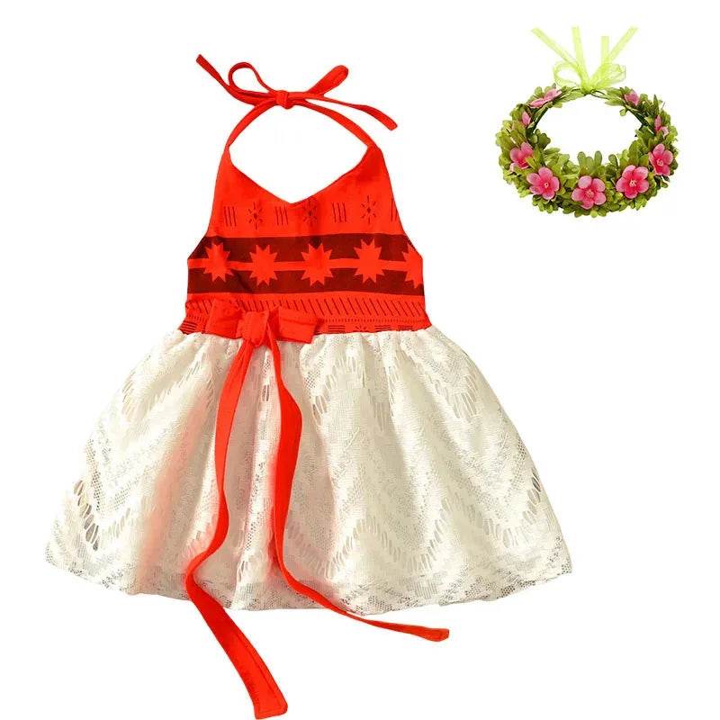 Deluxe Dress Two Piece Moana Costume For Girls 4 To 6 Party - ToylandEU