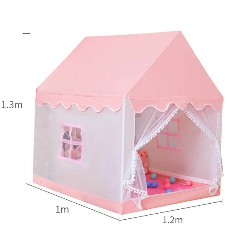 Deluxe Foldable Wigwam Tent 1.35m Pink Castle For Girls - ToylandEU