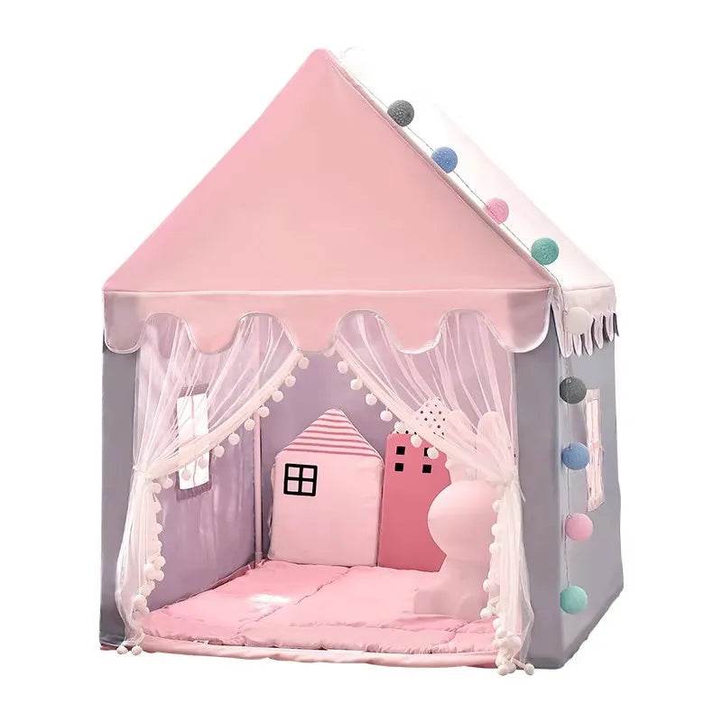 Deluxe Foldable Wigwam Tent 1.35m Pink Castle For Girls - ToylandEU
