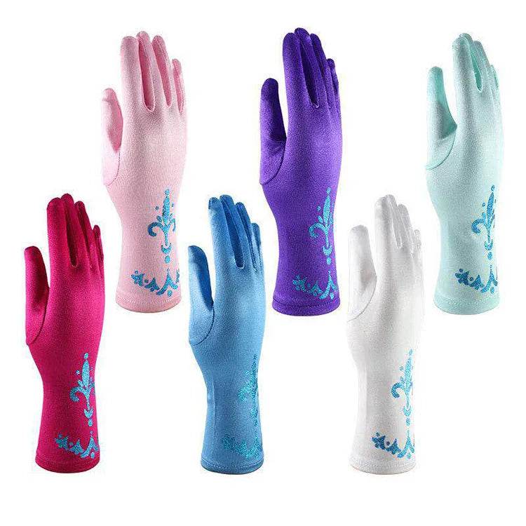 Deluxe Girls Gloves Snowflake Printed Full Finger Stage - ToylandEU