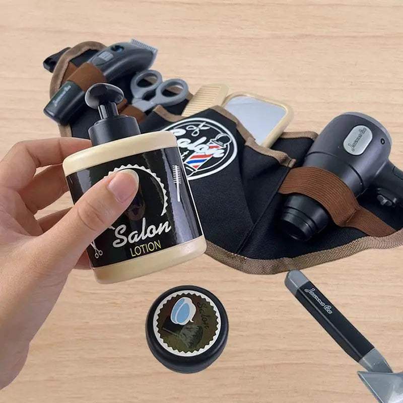 Deluxe Kids Barber Role Play Set with Realistic Accessories for Aspiring Young Hair Stylists - ToylandEU