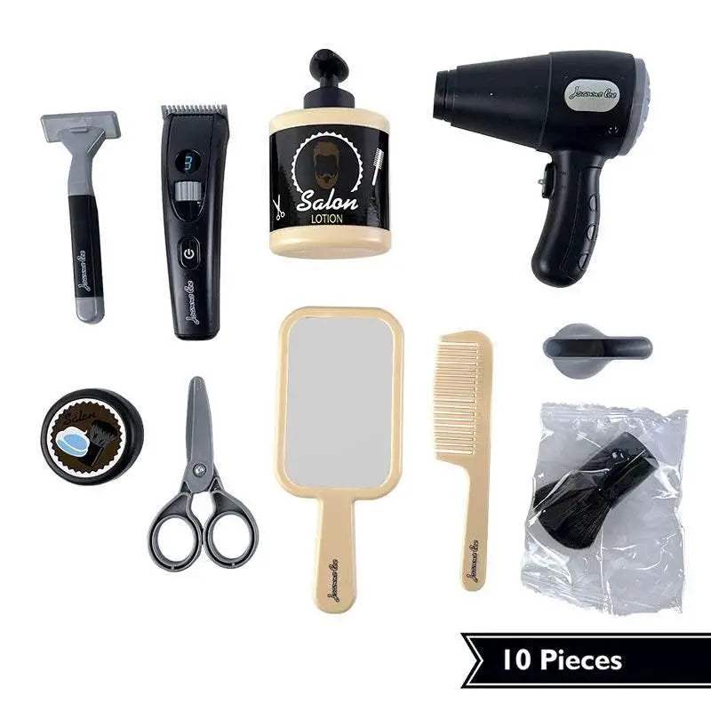 Deluxe Kids Barber Role Play Set with Realistic Accessories for Aspiring Young Hair Stylists - ToylandEU
