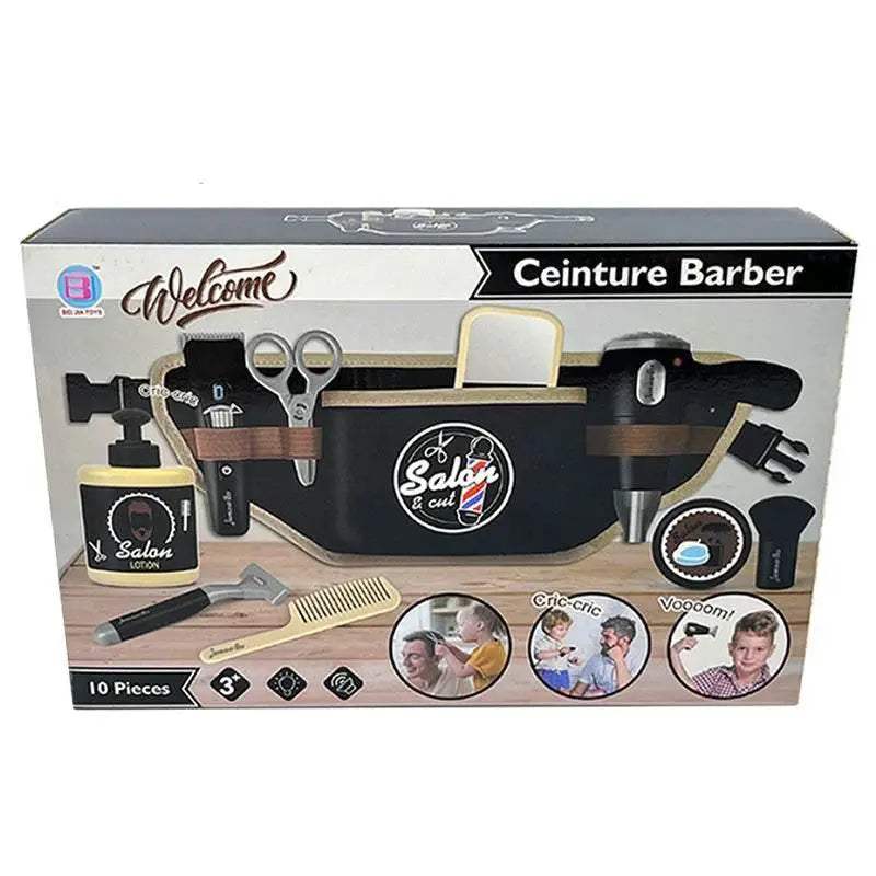 Deluxe Kids Barber Role Play Set with Realistic Accessories for Aspiring Young Hair Stylists - ToylandEU