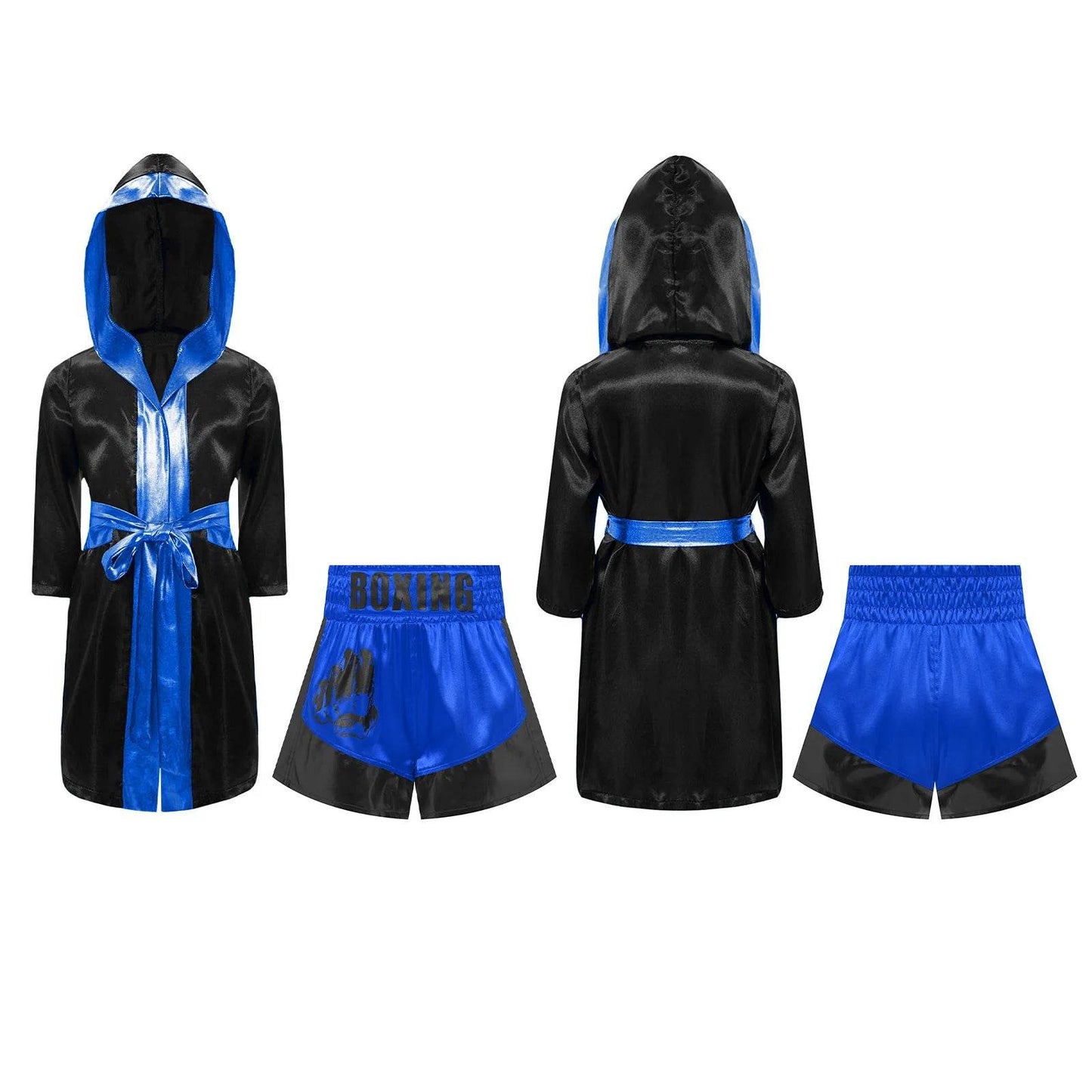 Deluxe Kids Boxing Robe Belted Hooded Metallic For Halloween - ToylandEU