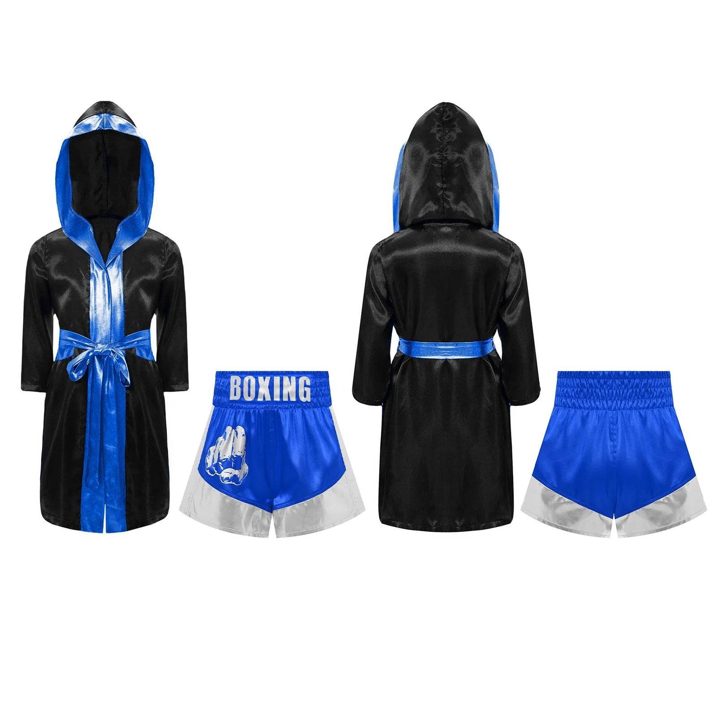 Deluxe Kids Boxing Robe Belted Hooded Metallic For Halloween - ToylandEU