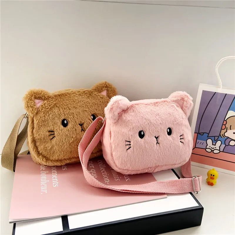 Deluxe Kids Messenger Bag Kawaii Cartoon Cat Plush Design With High Capacity For Girls Outdoor Adventures - ToylandEU