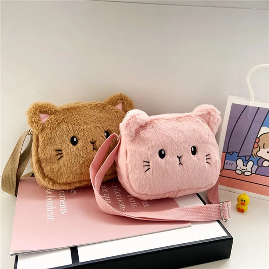 Deluxe Kids Messenger Bag Kawaii Cartoon Cat Plush Design With High Capacity For Girls Outdoor Adventures - ToylandEU