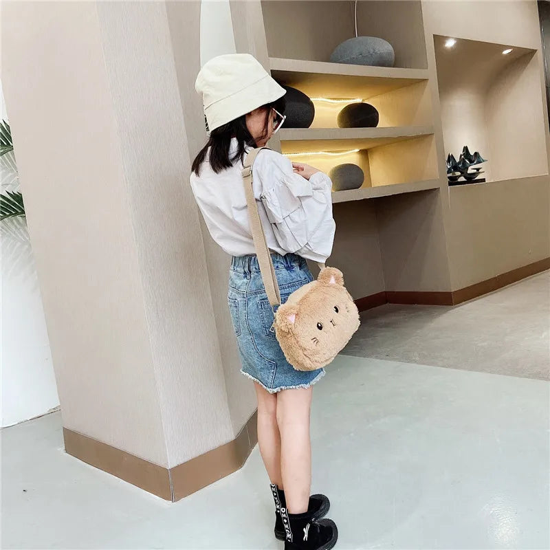 Deluxe Kids Messenger Bag Kawaii Cartoon Cat Plush Design With High Capacity For Girls Outdoor Adventures - ToylandEU