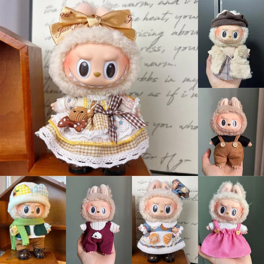 Deluxe Labubu Doll Clothes Set for 17cm Plush Dolls Gift - ToylandEU