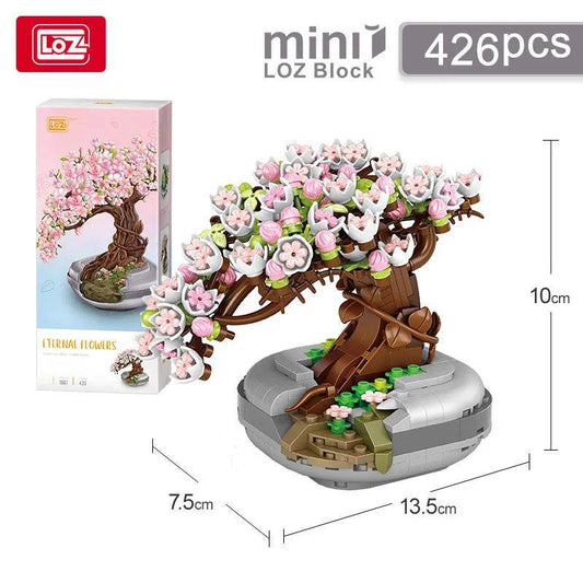 Deluxe Lego Compatible Blocks Potted Cherry Tree For Girls - ToylandEU