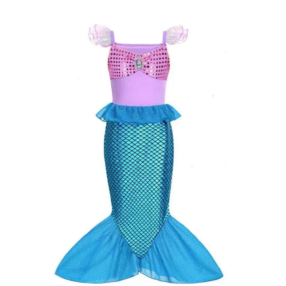 Deluxe Mermaid Costume Dress Ankle Length For Girls 2 To 10 - ToylandEU