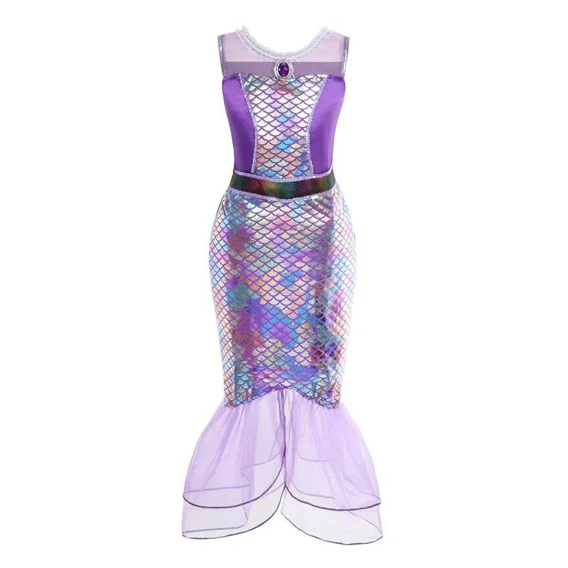 Deluxe Mermaid Costume Dress Ankle Length For Girls Party - ToylandEU