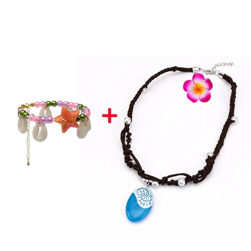 Deluxe Moana Costume Set Wig And Flower Clip For Girls - ToylandEU