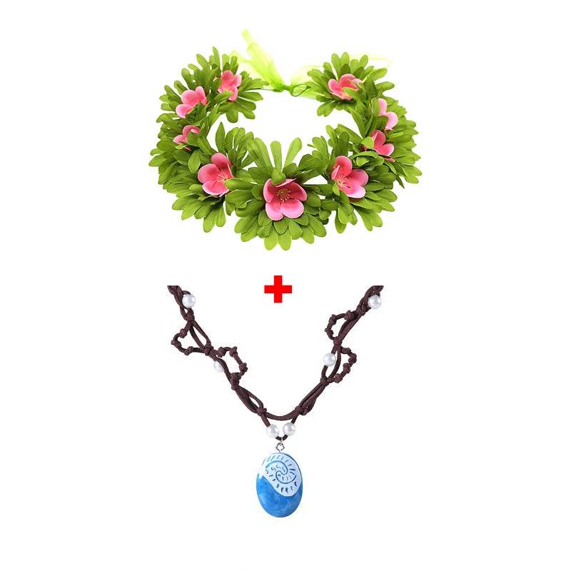 Deluxe Moana Costume Set Wig And Flower Clip For Girls - ToylandEU