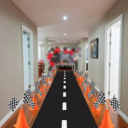 Deluxe Race Car Party Decor Mini Traffic Cones Flag Kids - ToylandEU