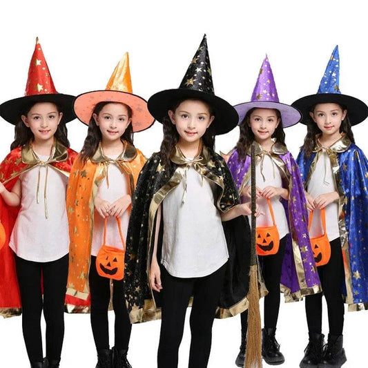 Deluxe Satin Cape With Hat For Kids Wizard Witch Costume - ToylandEU