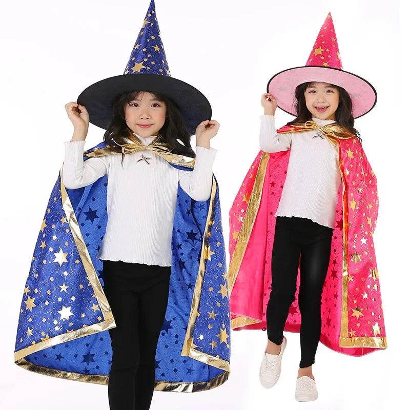 Deluxe Satin Cape With Hat For Kids Wizard Witch Costume - ToylandEU