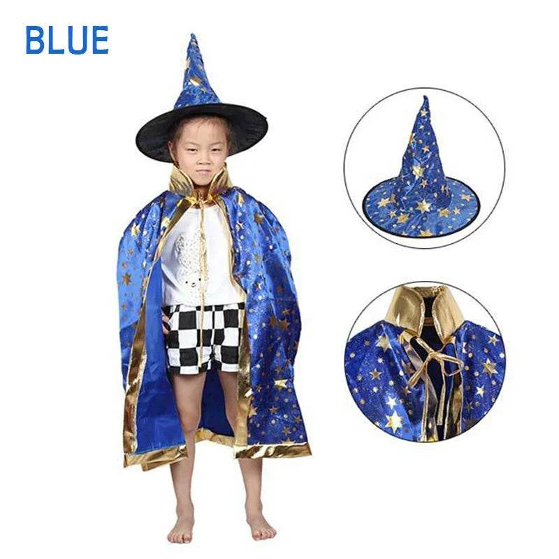 Deluxe Satin Cape With Hat For Kids Wizard Witch Costume - ToylandEU
