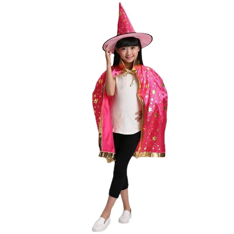 Deluxe Satin Cape With Hat For Kids Wizard Witch Costume - ToylandEU