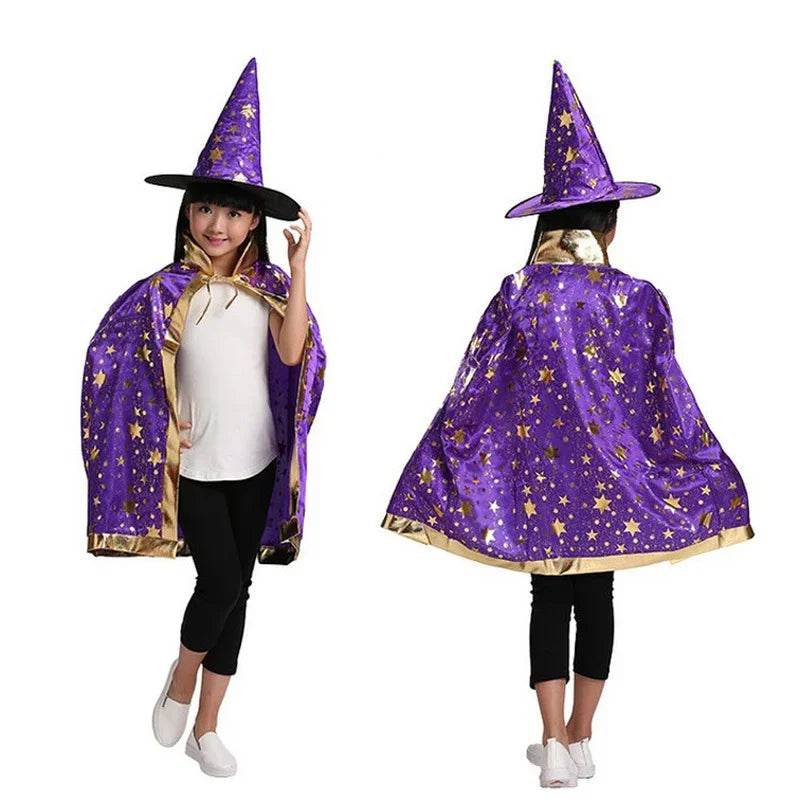 Deluxe Satin Cape With Hat For Kids Wizard Witch Costume - ToylandEU