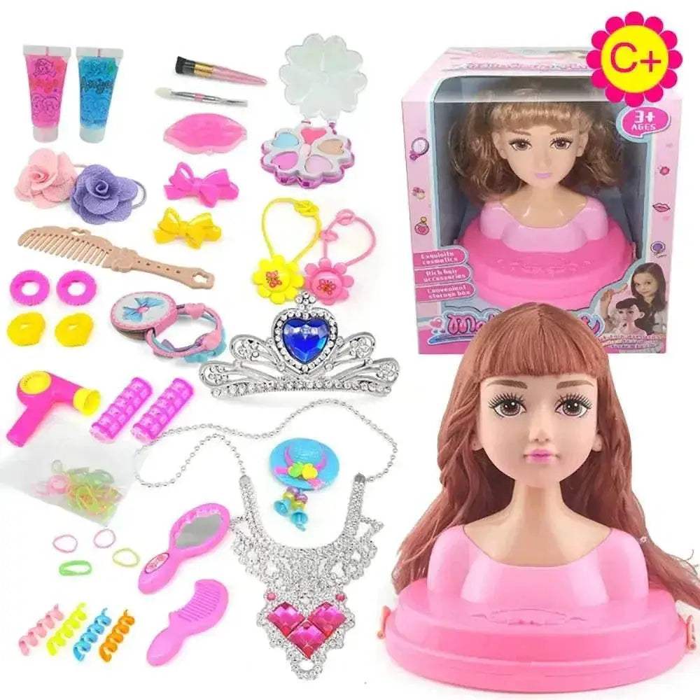 Deluxe Styling Head Makeup Set with Comb for Creative Pretend Play for Little Girls - ToylandEU