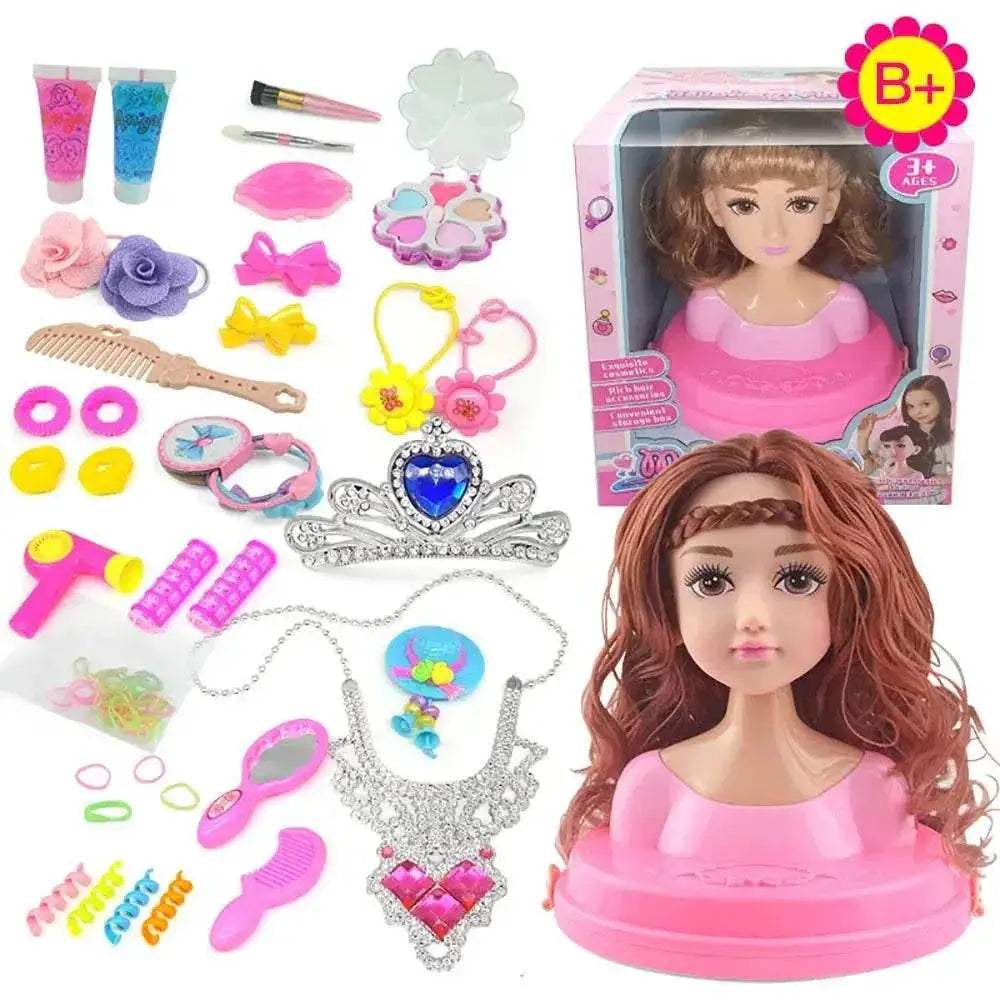 Deluxe Styling Head Makeup Set with Comb for Creative Pretend Play for Little Girls - ToylandEU