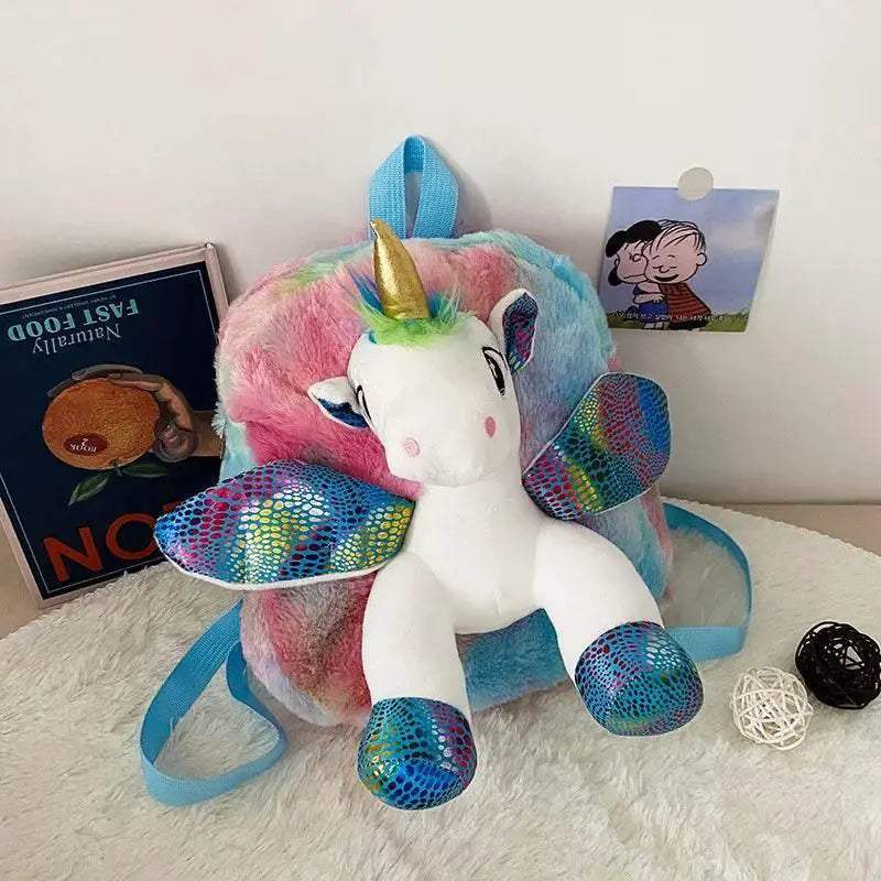  Deluxe Unicorn Backpack 3D Fur Design Toyland EU -  ToylandEU™