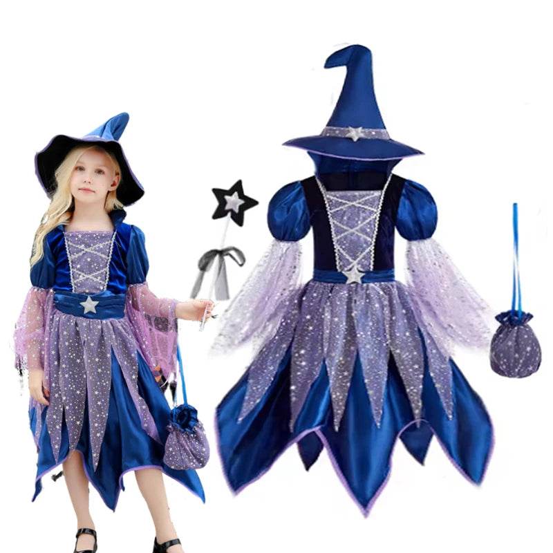 Deluxe Witch Costume With Bag Hat Wand For Girls 7 To 13 - ToylandEU