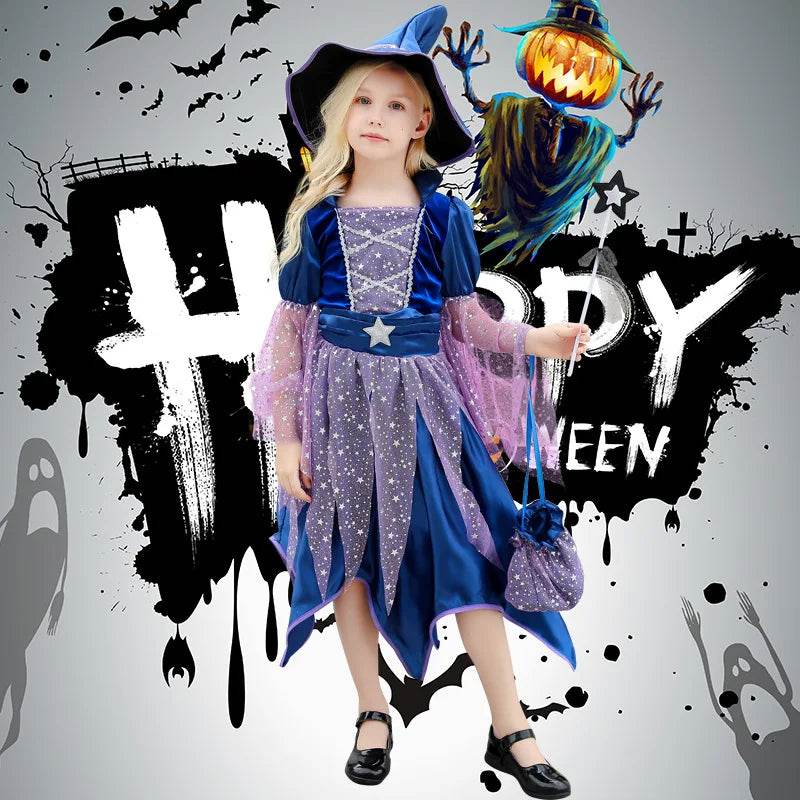 Deluxe Witch Costume With Bag Hat Wand For Girls 7 To 13 - ToylandEU