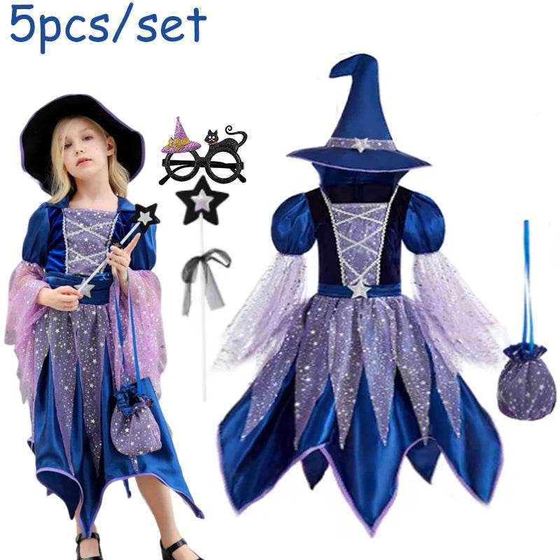 Deluxe Witch Costume With Bag Hat Wand For Girls 7 To 13 - ToylandEU