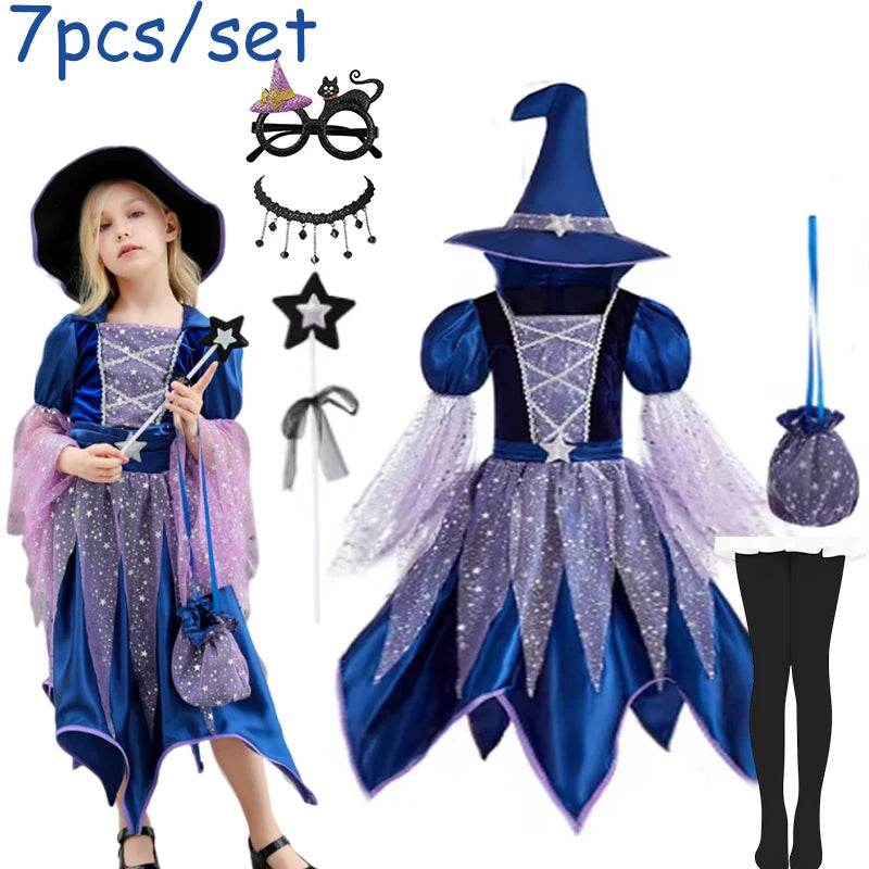Deluxe Witch Costume With Bag Hat Wand For Girls 7 To 13 - ToylandEU