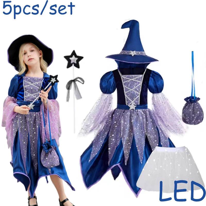 Deluxe Witch Costume With Bag Hat Wand For Girls 7 To 13 - ToylandEU