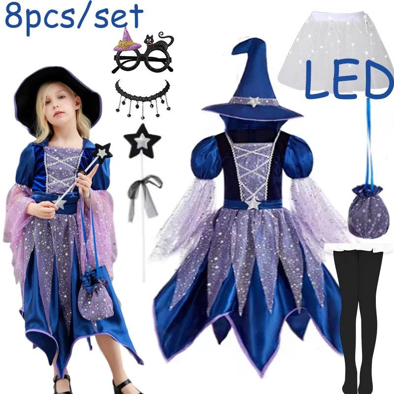 Deluxe Witch Costume With Bag Hat Wand For Girls 7 To 13 - ToylandEU