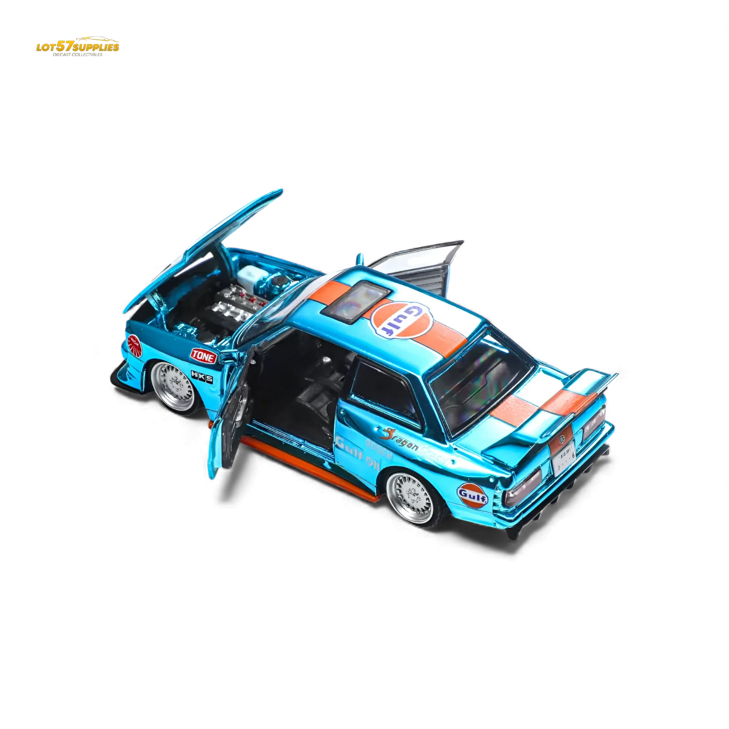 Demon King Auto BMW E30 Gulf Diecast Scale 1 To 64 With Opening Hood - ToylandEU