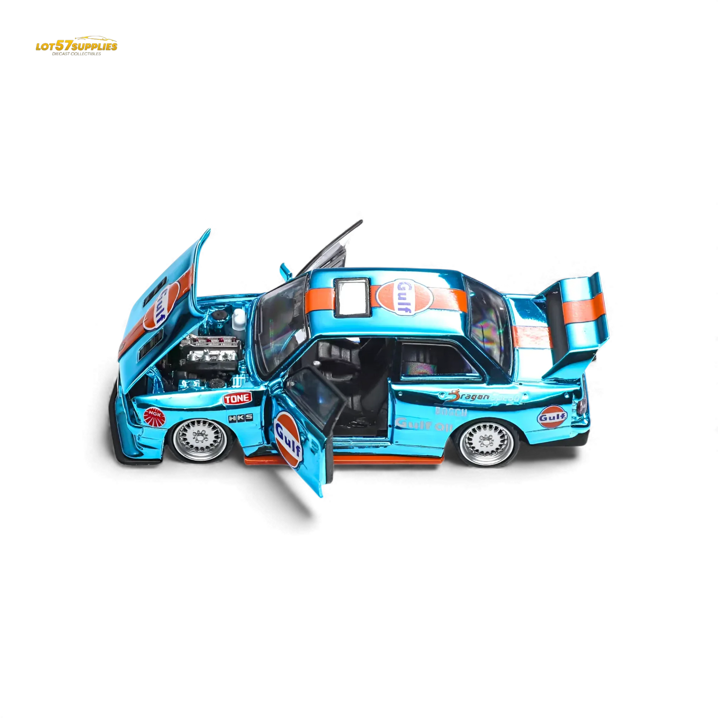 Demon King Auto BMW E30 Gulf Diecast Scale 1 To 64 With Opening Hood - ToylandEU