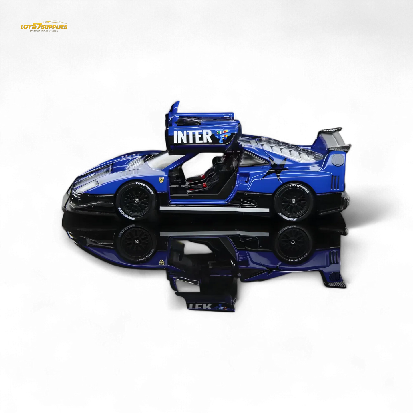 Demon King Auto F40 LB-Works Wide-Body Gull Wing Gate Modified - Inter Milan Livery 1:64 - ToylandEU