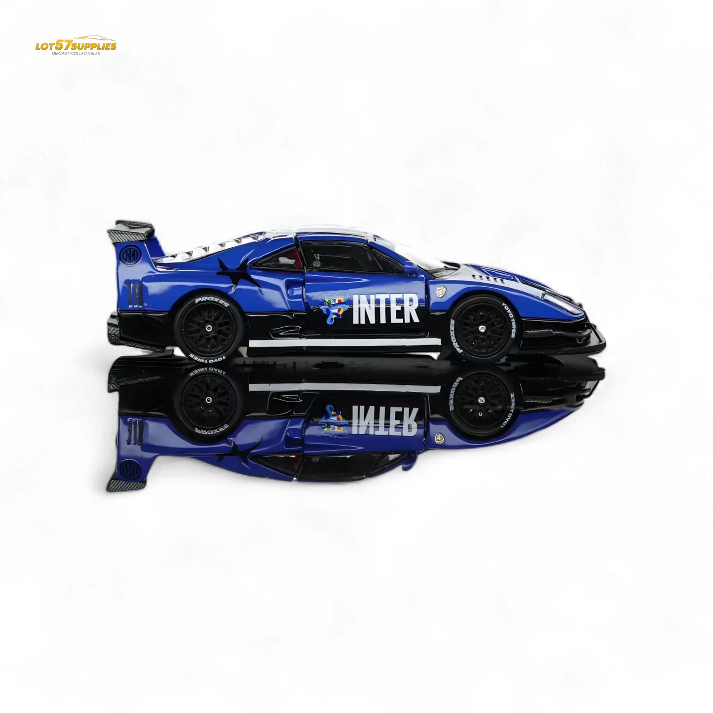 Demon King Auto F40 LB-Works Wide-Body Gull Wing Gate Modified - Inter Milan Livery 1:64 - ToylandEU