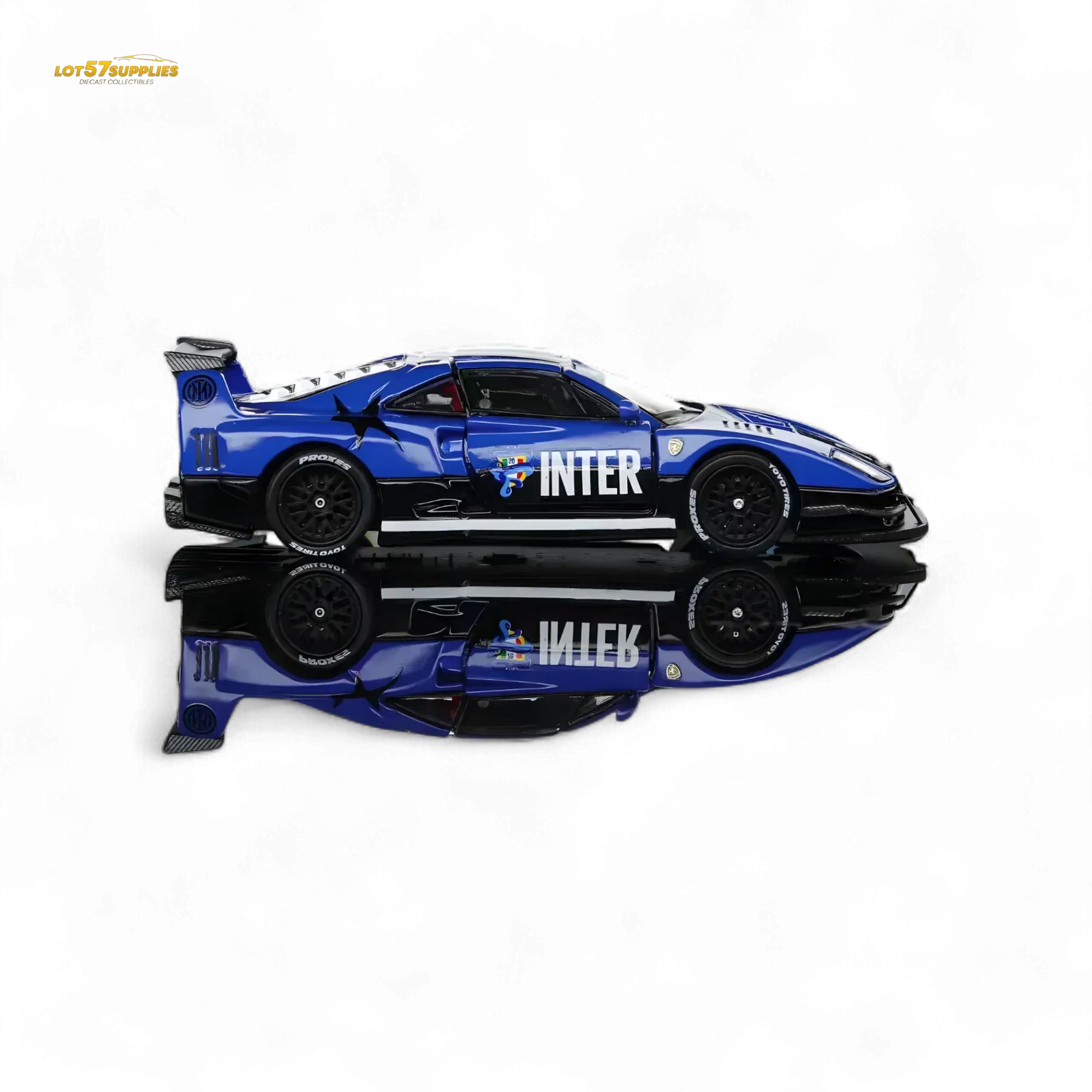 Demon King Auto F40 LB-Works Wide-Body Gull Wing Gate Modified - Inter Milan Livery 1:64 - ToylandEU