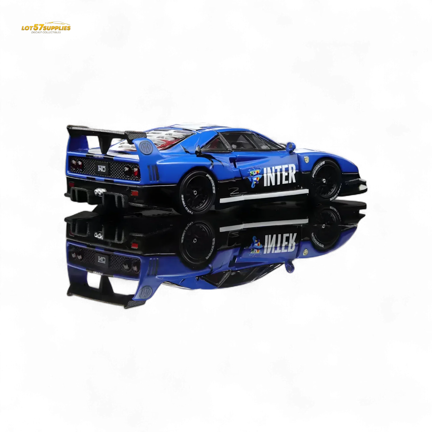 Demon King Auto F40 LB-Works Wide-Body Gull Wing Gate Modified - Inter Milan Livery 1:64 - ToylandEU