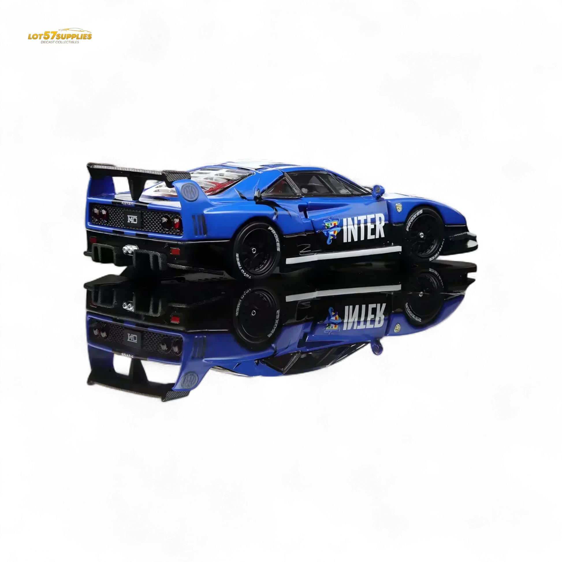 Demon King Auto F40 LB-Works Wide-Body Gull Wing Gate Modified - Inter Milan Livery 1:64 - ToylandEU