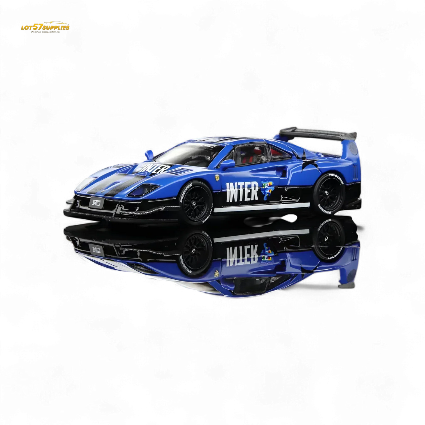 Demon King Auto F40 LB-Works Wide-Body Gull Wing Gate Modified - Inter Milan Livery 1:64 - ToylandEU