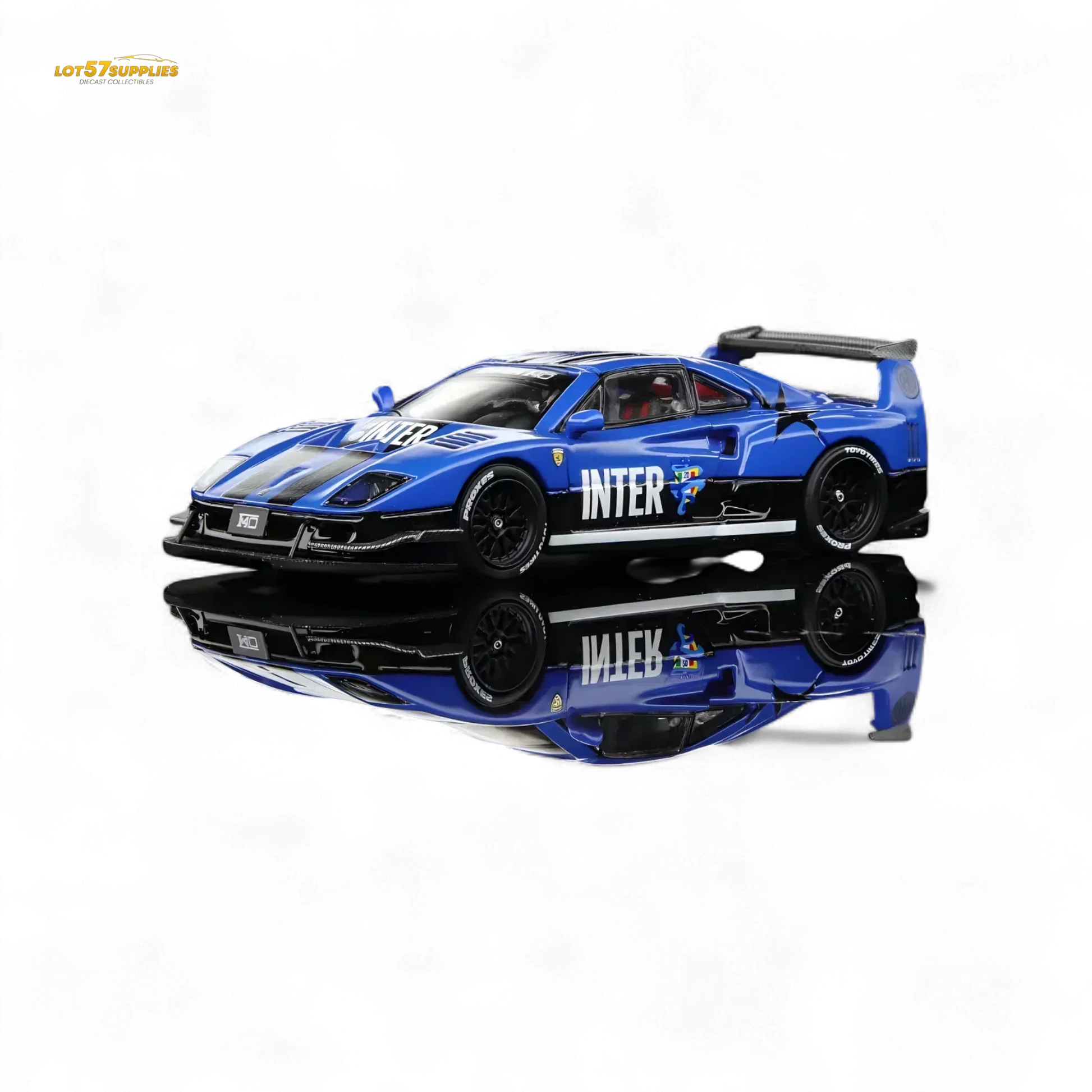 Demon King Auto F40 LB-Works Wide-Body Gull Wing Gate Modified - Inter Milan Livery 1:64 - ToylandEU