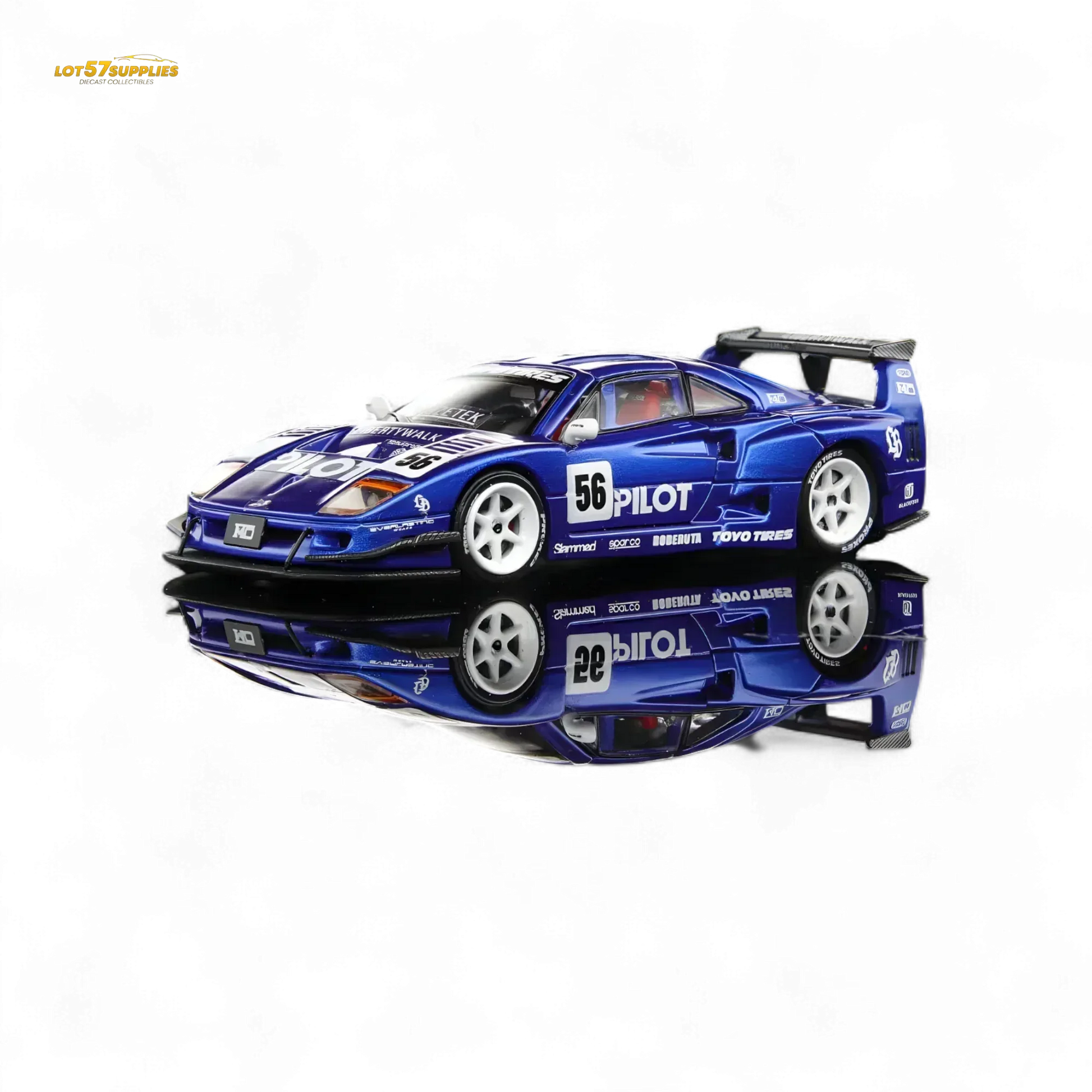 Demon King Auto F40 LB-Works Wide-Body Gull Wing Gate Modified - PILOT Livery 1:64 - ToylandEU