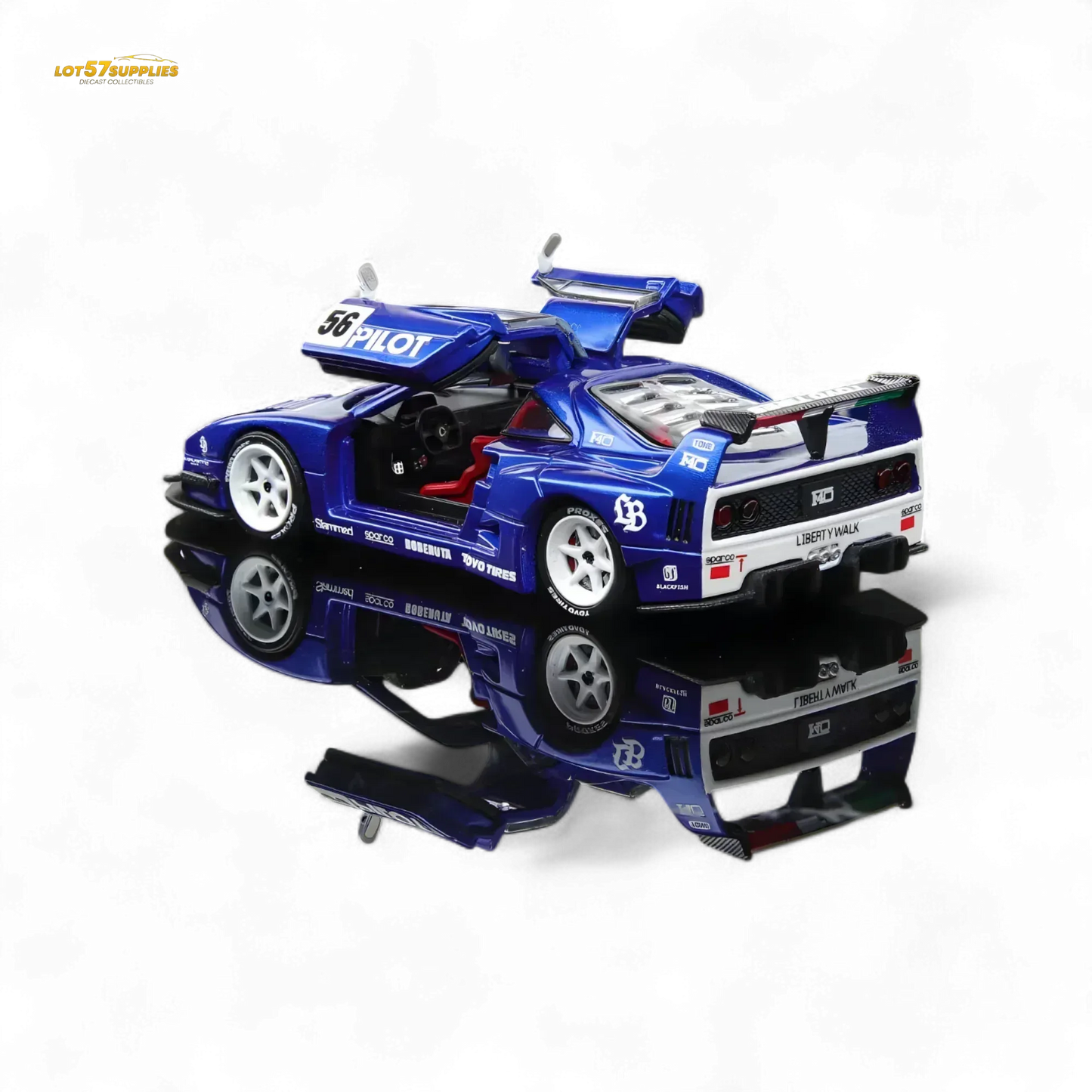 Demon King Auto F40 LB-Works Wide-Body Gull Wing Gate Modified - PILOT Livery 1:64 - ToylandEU