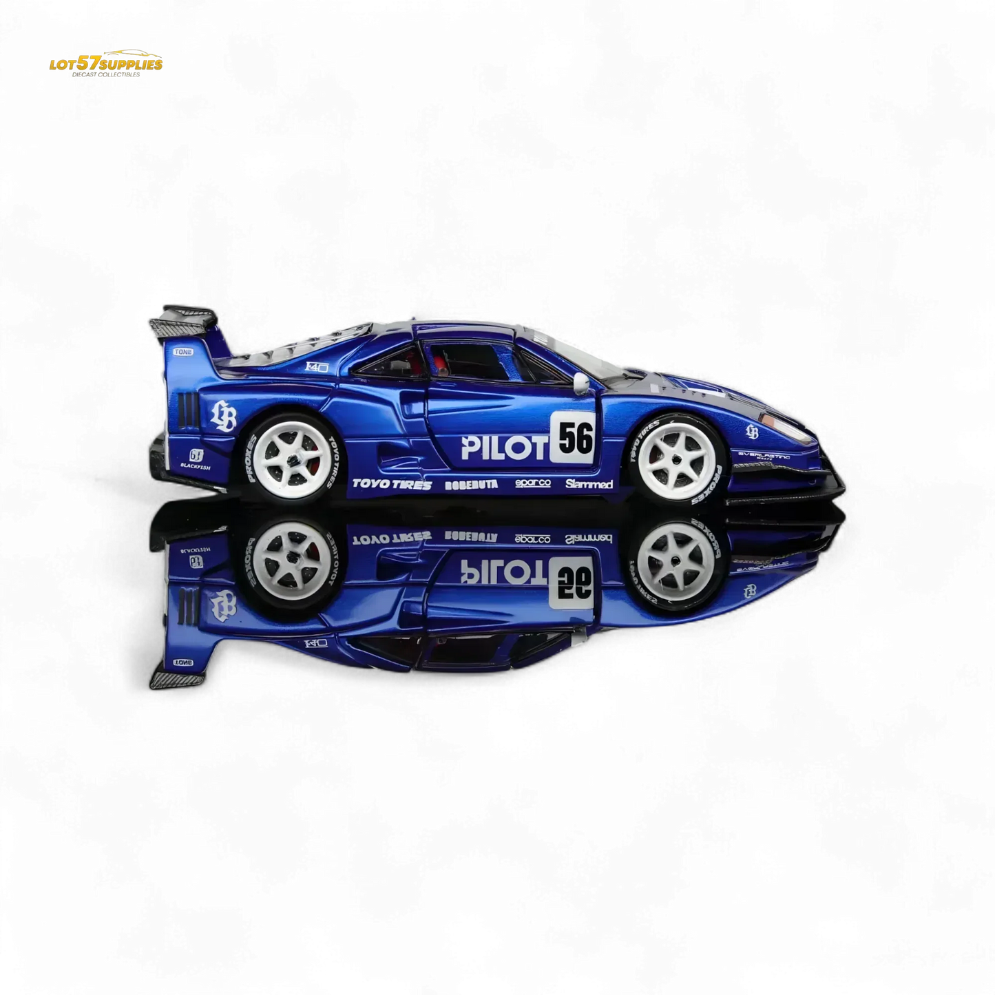 Demon King Auto F40 LB-Works Wide-Body Gull Wing Gate Modified - PILOT Livery 1:64 - ToylandEU