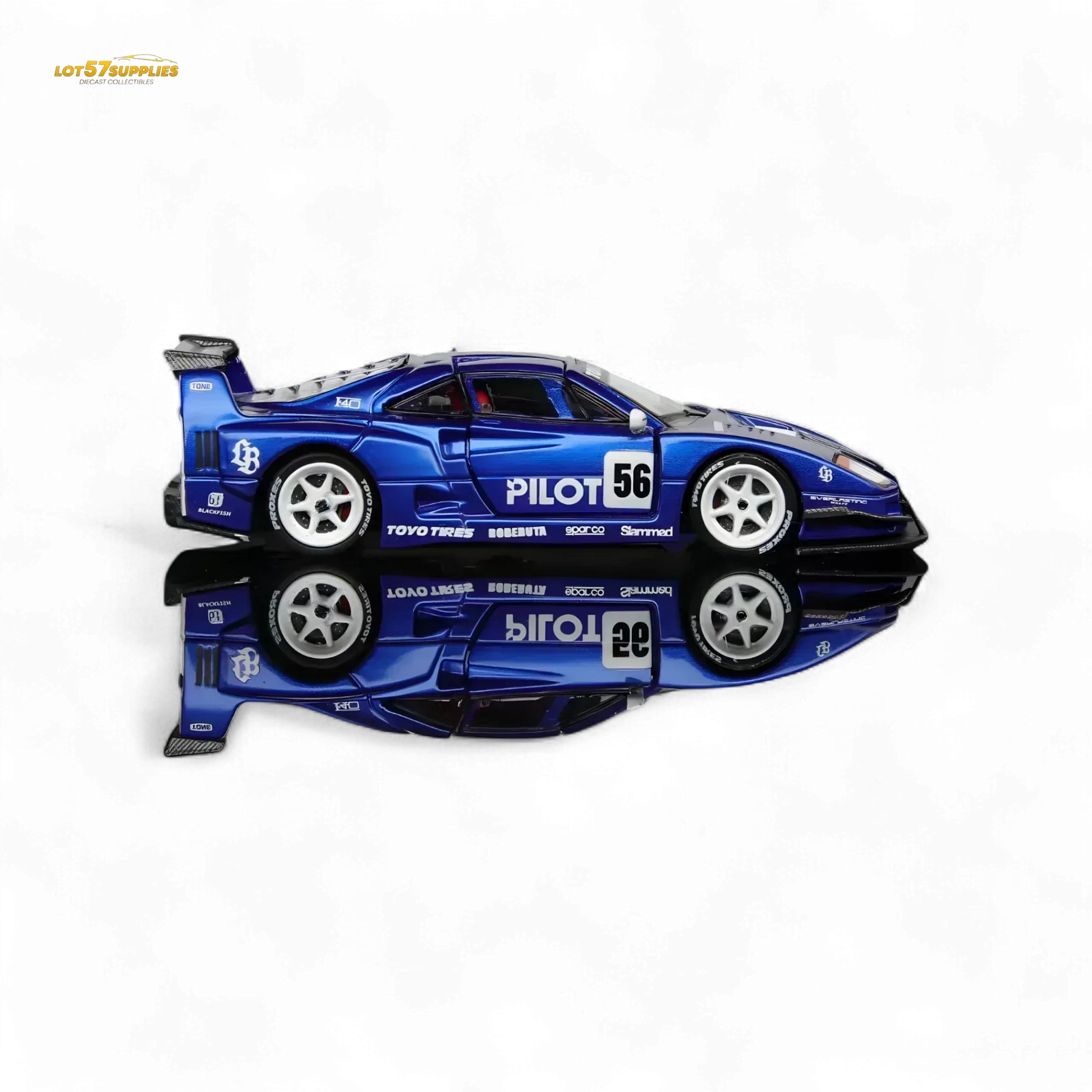 Demon King Auto F40 LB-Works Wide-Body Gull Wing Gate Modified - PILOT Livery 1:64 - ToylandEU