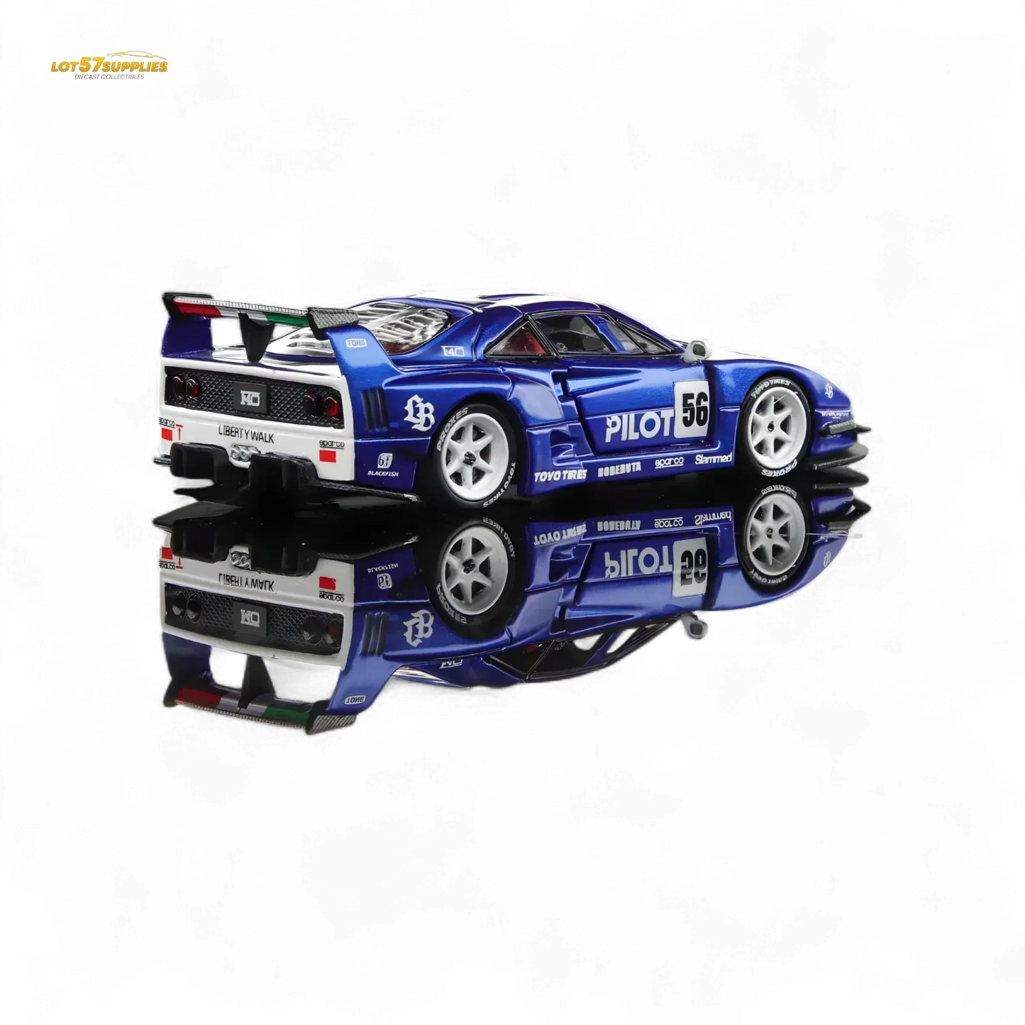 Demon King Auto F40 LB-Works Wide-Body Gull Wing Gate Modified - PILOT Livery 1:64 - ToylandEU